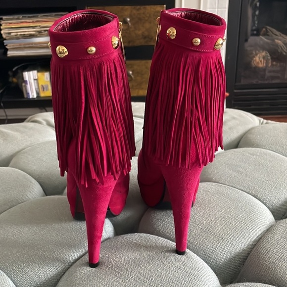 Loriblu Suede Fringe Platform Heeled Ankle Boots - Picture 6 of 16